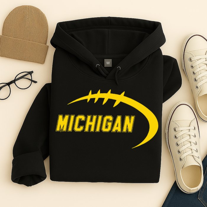 Michigan MI Throwback College Font Classic Hoodie