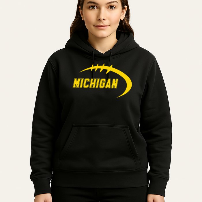 Michigan MI Throwback College Font Classic Hoodie