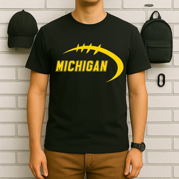 Michigan MI Throwback College Font Classic T-Shirt