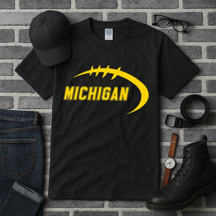 Michigan MI Throwback College Font Classic Tall T-Shirt