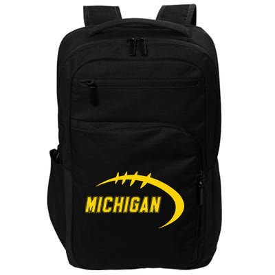 Michigan MI Throwback College Font Classic Impact Tech Backpack