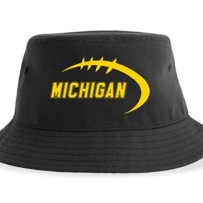 Michigan MI Throwback College Font Classic Sustainable Bucket Hat