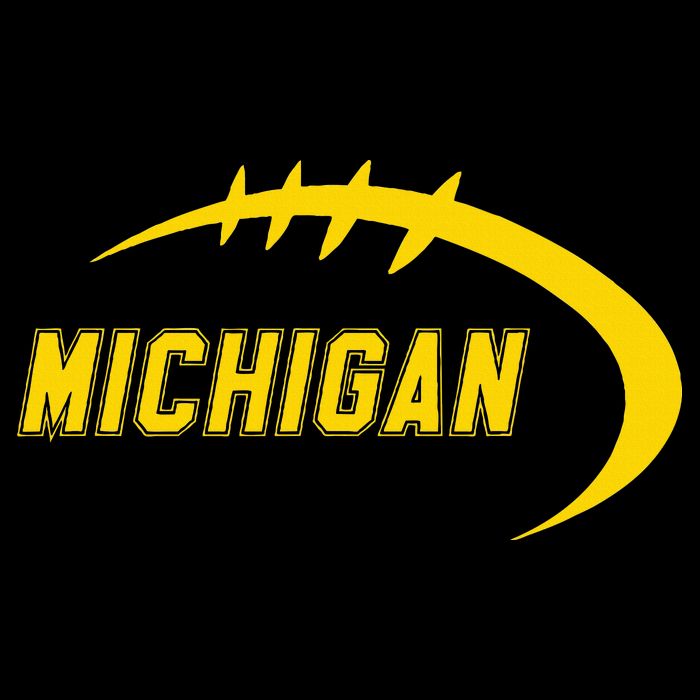Michigan MI Throwback College Font Classic 7-Panel Snapback Hat