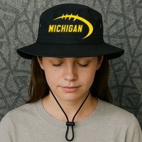 Michigan MI Throwback College Font Classic Bucket Hat