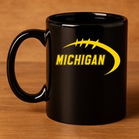 Michigan MI Throwback College Font Classic 11oz C Handle Ceramic Mug