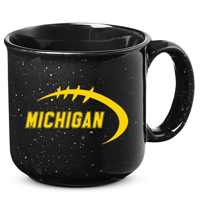 Michigan MI Throwback College Font Classic 15oz Campfire Ceramic Mug