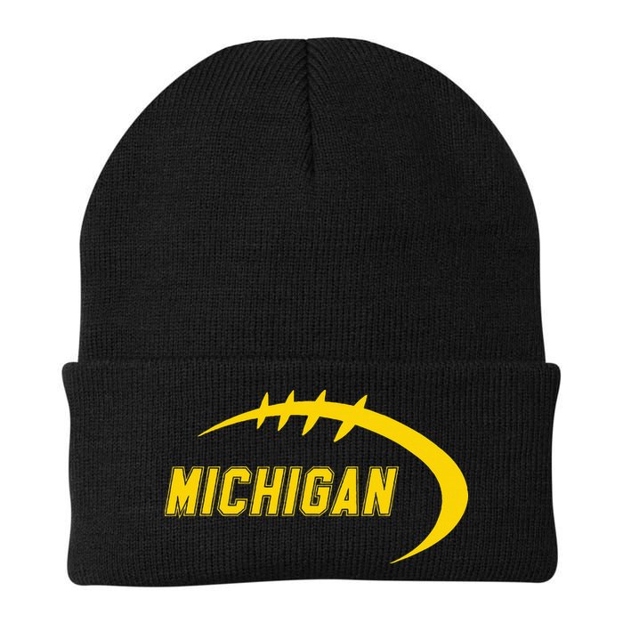 Michigan MI Throwback College Font Classic Beanie
