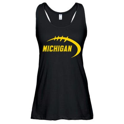 Michigan MI Throwback College Font Classic Ladies Essential Flowy Tank