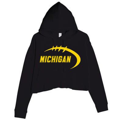 Michigan MI Throwback College Font Classic Crop Fleece Hoodie
