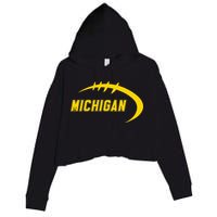 Michigan MI Throwback College Font Classic Crop Fleece Hoodie
