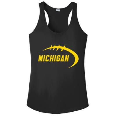 Michigan MI Throwback College Font Classic Ladies PosiCharge Competitor Racerback Tank