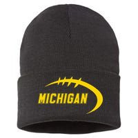 Michigan MI Throwback College Font Classic Sustainable Knit Beanie