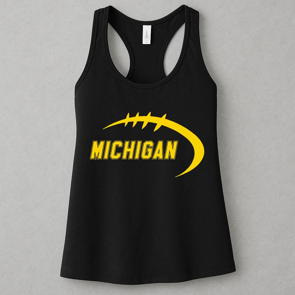 Michigan MI Throwback College Font Classic Womens Tank Top