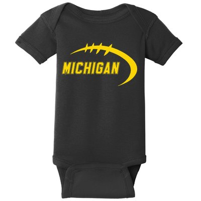 Michigan MI Throwback College Font Classic Baby Bodysuit
