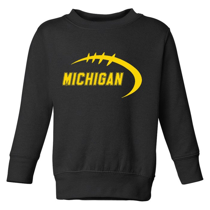 Michigan MI Throwback College Font Classic Toddler Sweatshirt