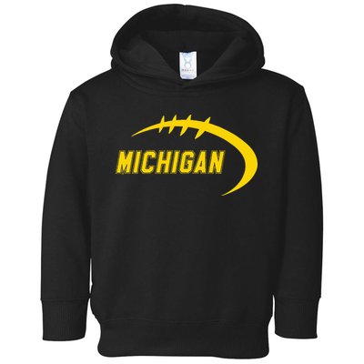 Michigan MI Throwback College Font Classic Toddler Hoodie