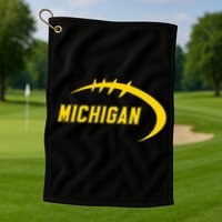 Michigan MI Throwback College Font Classic Golf Towel