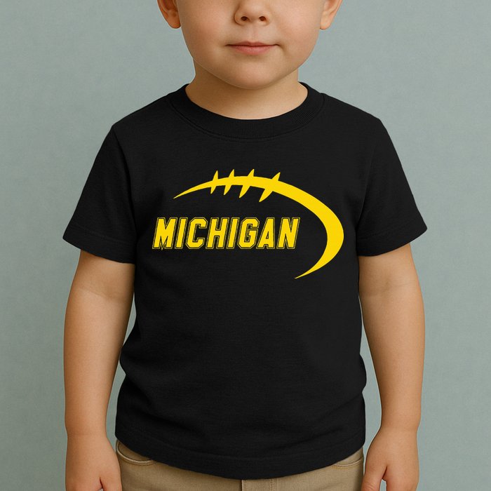 Michigan MI Throwback College Font Classic Toddler T-Shirt