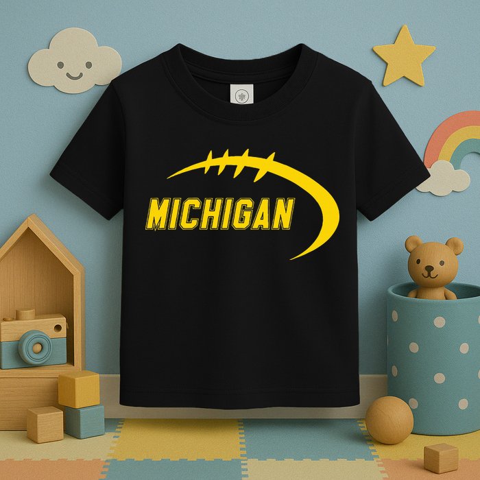 Michigan MI Throwback College Font Classic Toddler T-Shirt