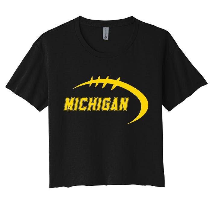 Michigan MI Throwback College Font Classic Crop Top