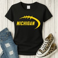 Michigan MI Throwback College Font Classic Womens T-Shirt