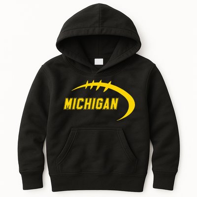 Michigan MI Throwback College Font Classic Kids Hoodie