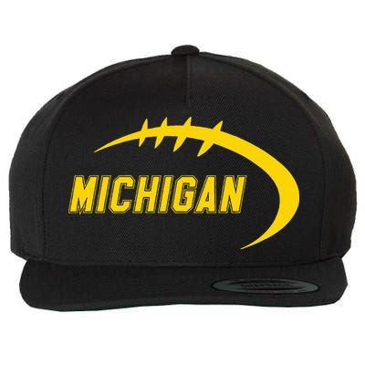 Michigan MI Throwback College Font Classic Wool Snapback Cap