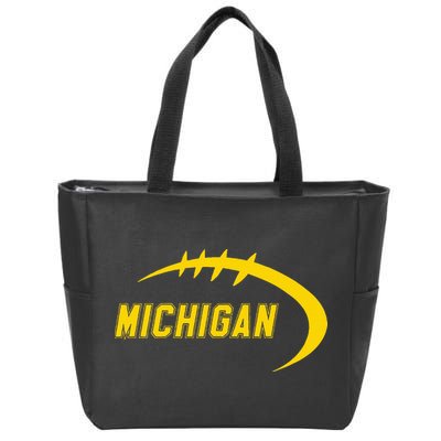 Michigan MI Throwback College Font Classic Zip Tote Bag