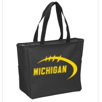 Michigan MI Throwback College Font Classic Zip Tote Bag
