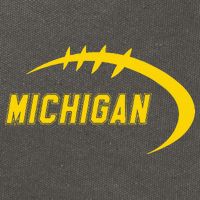Michigan MI Throwback College Font Classic Cotton Canvas Backpack