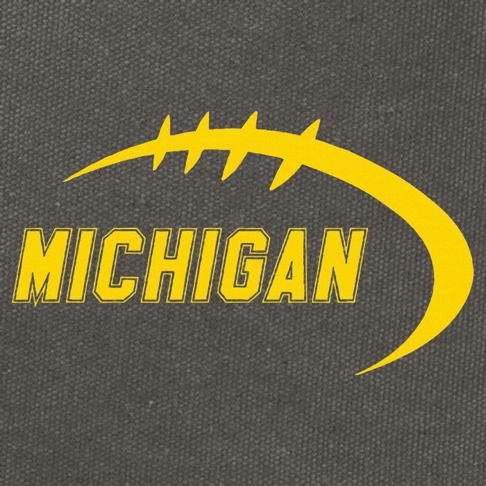 Michigan MI Throwback College Font Classic Cotton Canvas Backpack