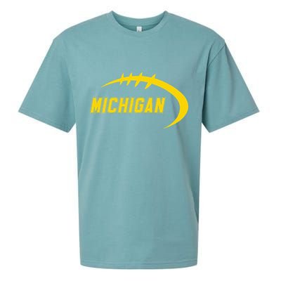 Michigan MI Throwback College Font Classic Sueded Cloud Jersey T-Shirt