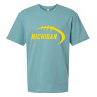 Michigan MI Throwback College Font Classic Sueded Cloud Jersey T-Shirt