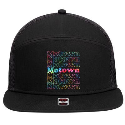 Motown Music Tie Dye 7 Panel Mesh Trucker Snapback Hat