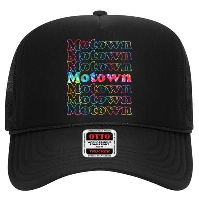 Motown Music Tie Dye High Crown Mesh Back Trucker Hat