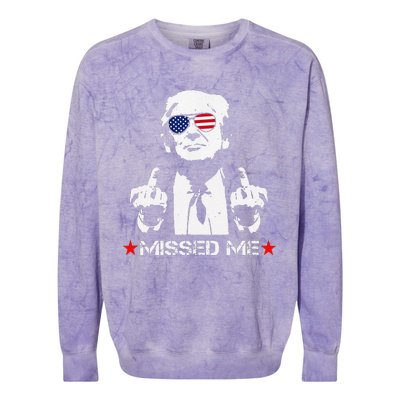 Missed Me Trump 2024 Colorblast Crewneck Sweatshirt