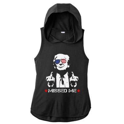 Missed Me Trump 2024 Ladies PosiCharge Tri-Blend Wicking Draft Hoodie Tank