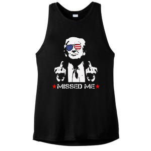 Missed Me Trump 2024 Ladies PosiCharge Tri-Blend Wicking Tank