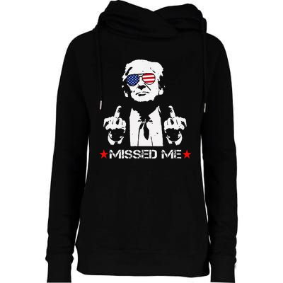 Missed Me Trump 2024 Womens Funnel Neck Pullover Hood