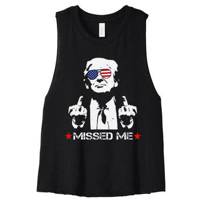 Missed Me Trump 2024 Women's Racerback Cropped Tank