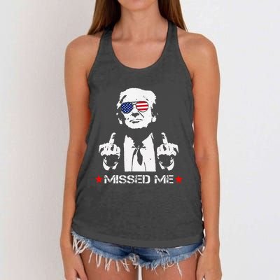 Missed Me Trump 2024 Women's Knotted Racerback Tank