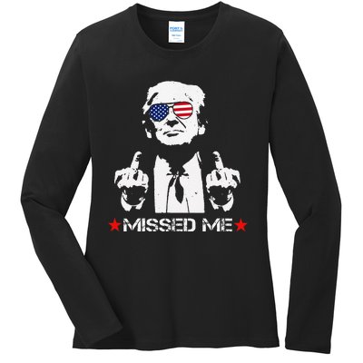 Missed Me Trump 2024 Ladies Long Sleeve Shirt