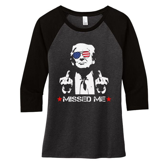 Missed Me Trump 2024 Women's Tri-Blend 3/4-Sleeve Raglan Shirt