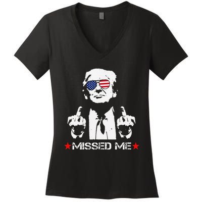 Missed Me Trump 2024 Women's V-Neck T-Shirt