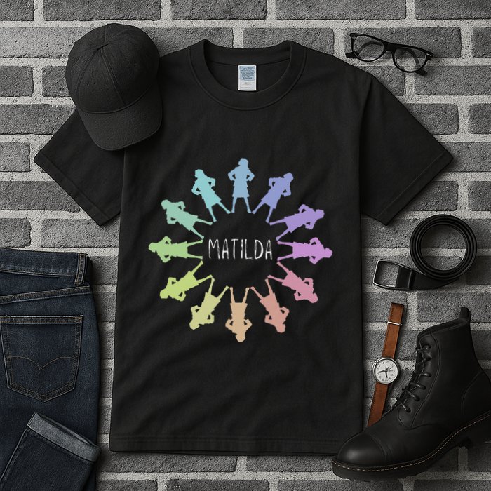 Matilda Musical Theatre Gradient Colour Circle Tall T-Shirt