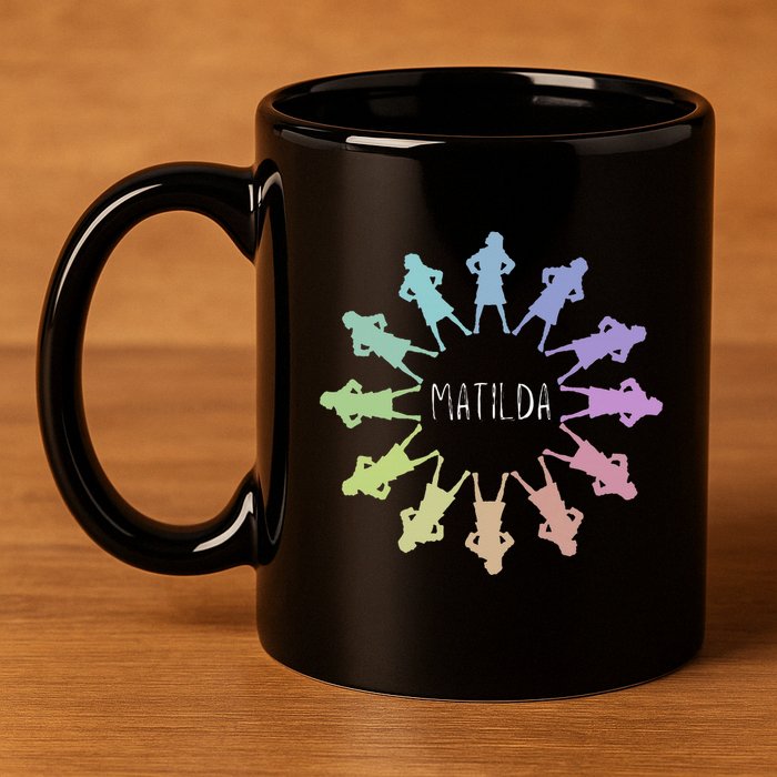 Matilda Musical Theatre Gradient Colour Circle 11oz C Handle Ceramic Mug