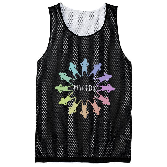 Matilda Musical Theatre Gradient Colour Circle Mesh Reversible Basketball Jersey Tank