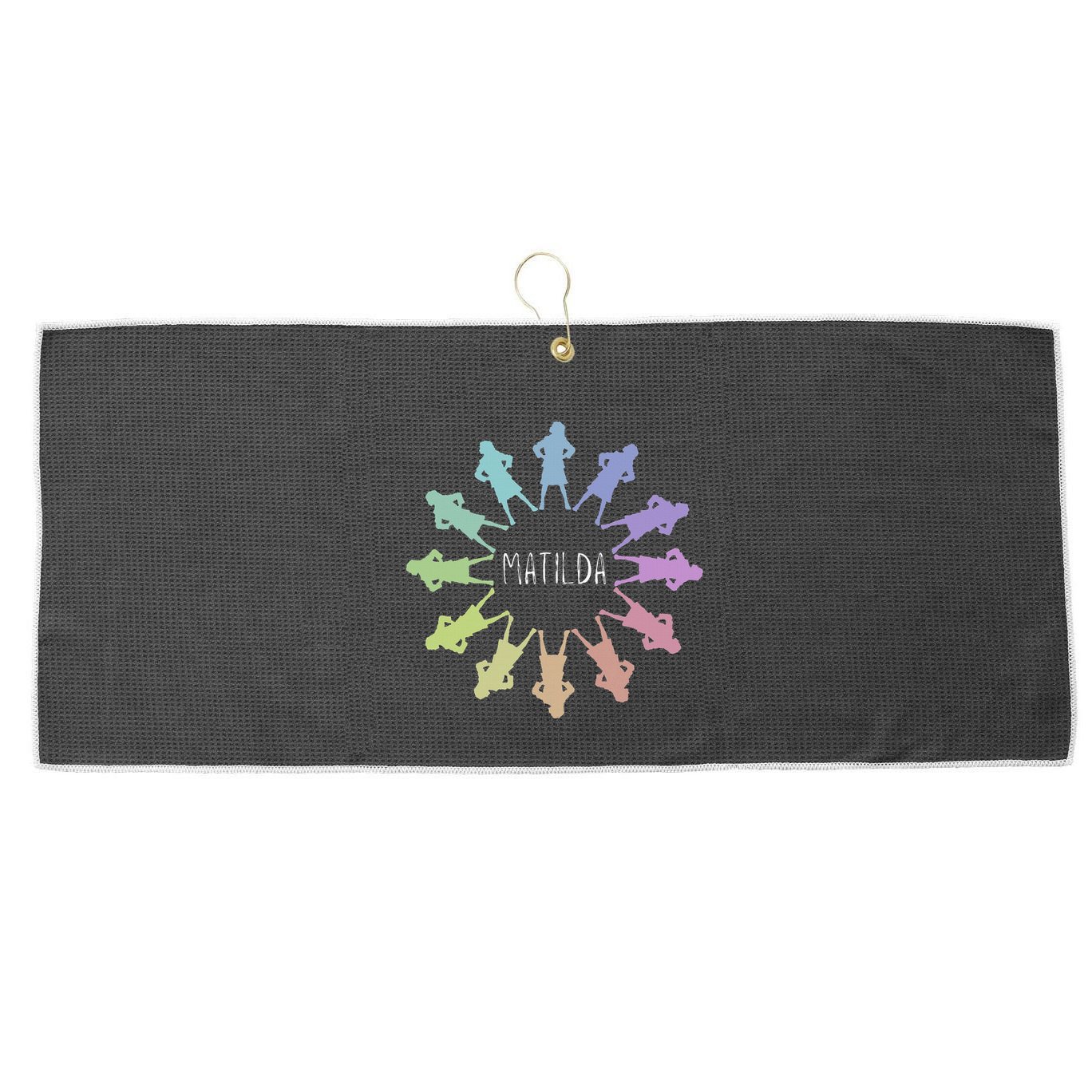 Matilda Musical Theatre Gradient Colour Circle Large Microfiber Waffle Golf Towel
