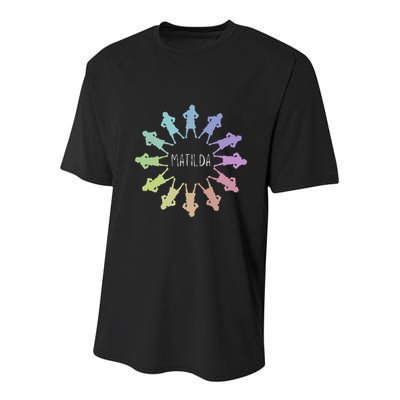 Matilda Musical Theatre Gradient Colour Circle Youth Performance Sprint T-Shirt