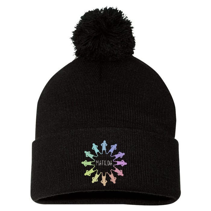 Matilda Musical Theatre Gradient Colour Circle Pom Pom 12in Knit Beanie